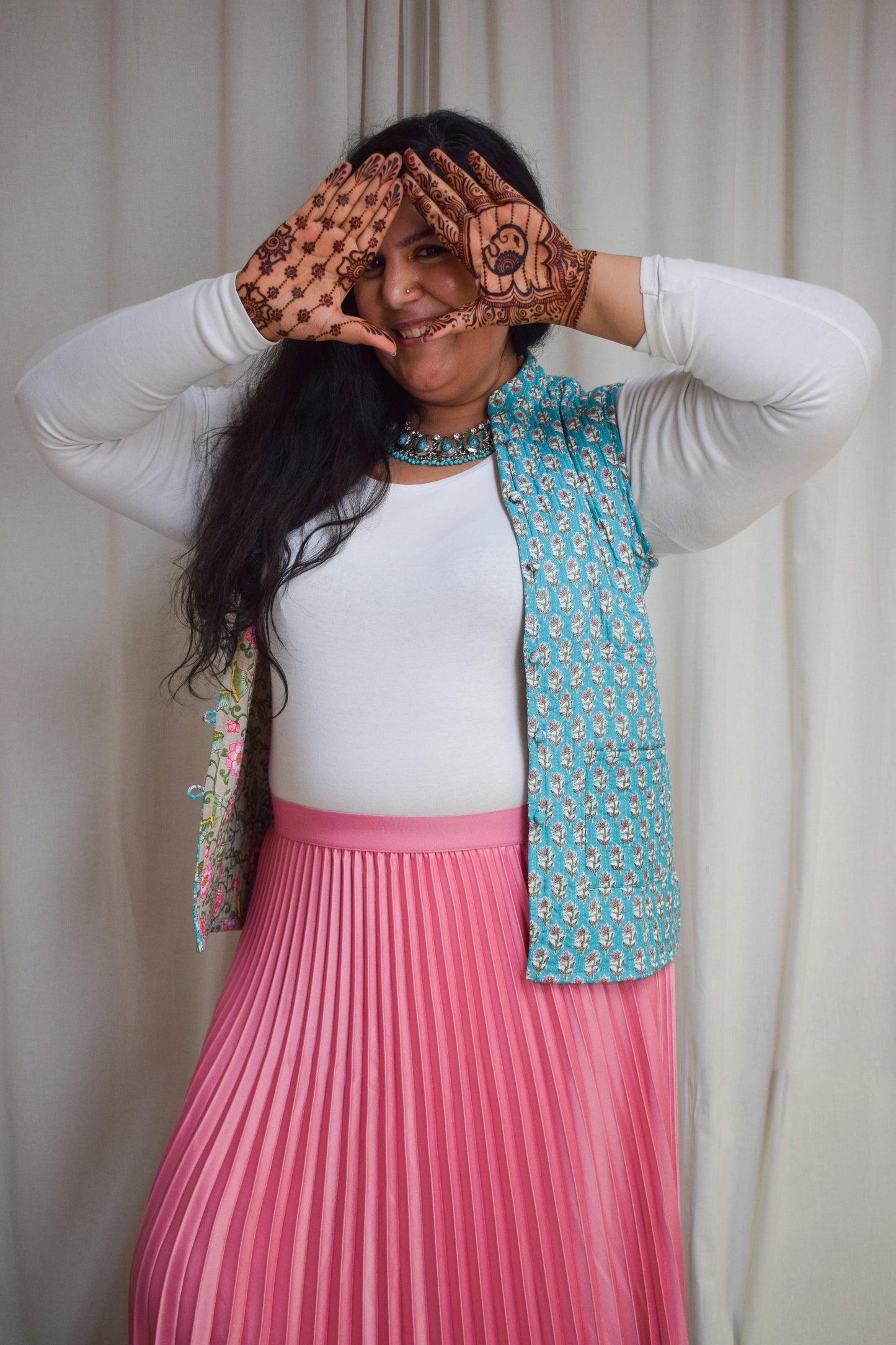 Blue Reversible Quilted Vest