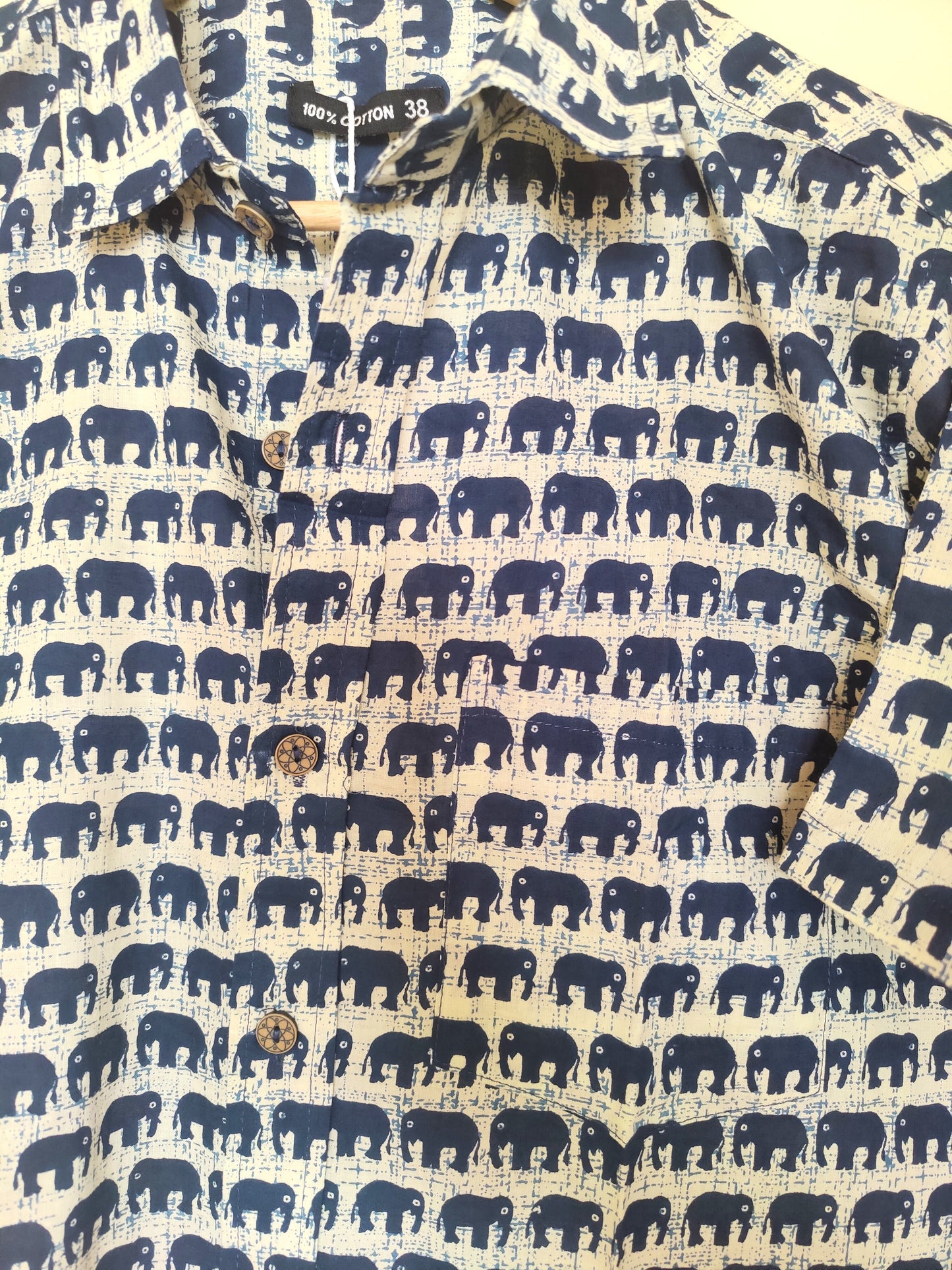 Blue Elephant Print Shirt
